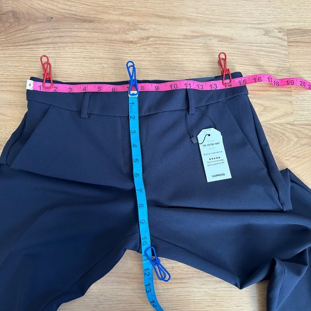NWT Express Editor Low Rise Navy Bootcut Pants - Size 4L - Picture 10 of 13